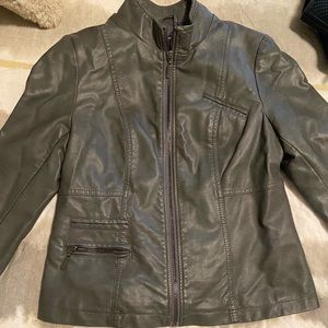 Grey leather jacket
